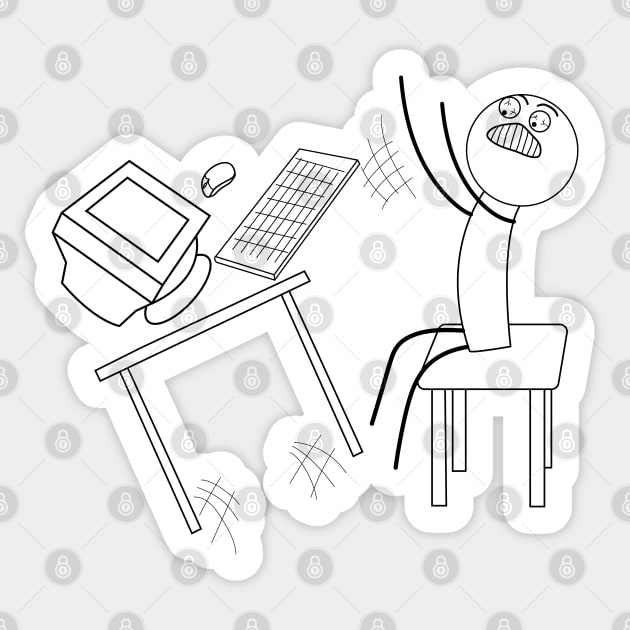 Table Flip Angry Rage Quit Desk flip Mad Angry Meme guy Sticker by alltheprints